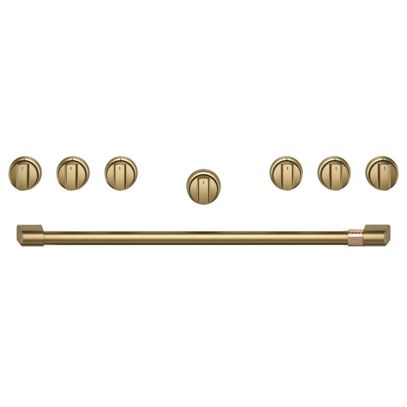 36" Handle and Knob Set for Pro Range and Rangetop, Brushed Brass