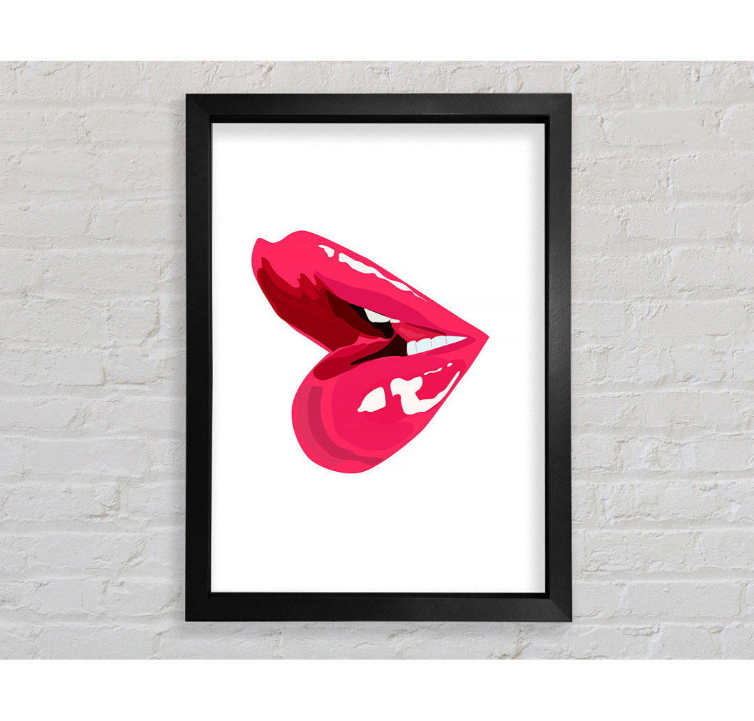 Pink Lips 1 - Einzelne Bilderrahmen Kunstdrucke