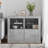 vidaXL Side Cabinet with LED Lights End Table for Living Room Engineered Wood-81591512
