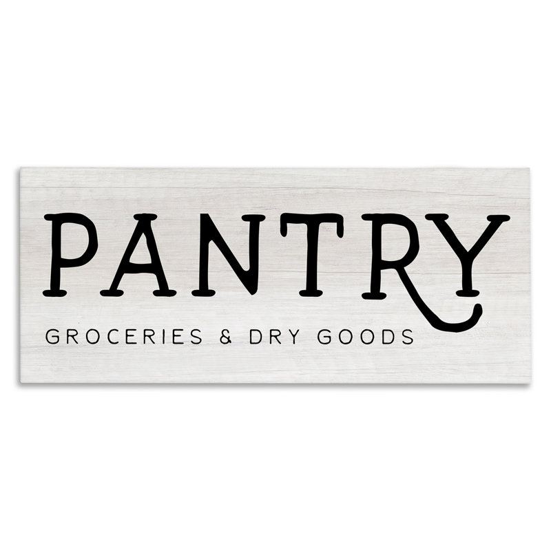 «Rustic Pantry Groceries Sign», art mural sur toile par Daphne Polselli, H 10 po x l 24 po