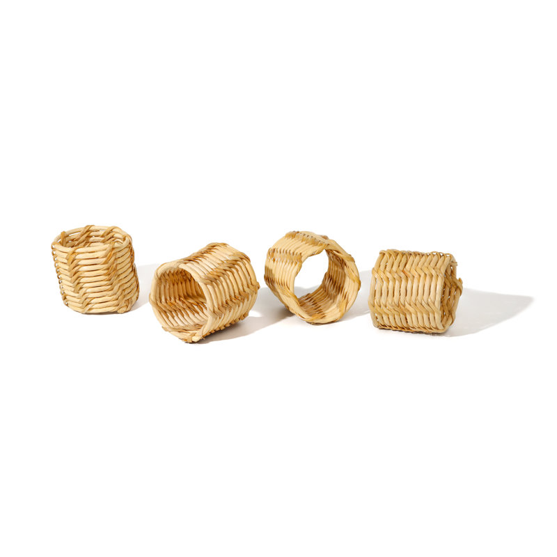 Rond de serviette en rotin Coastal Weave (ensemble de 4)