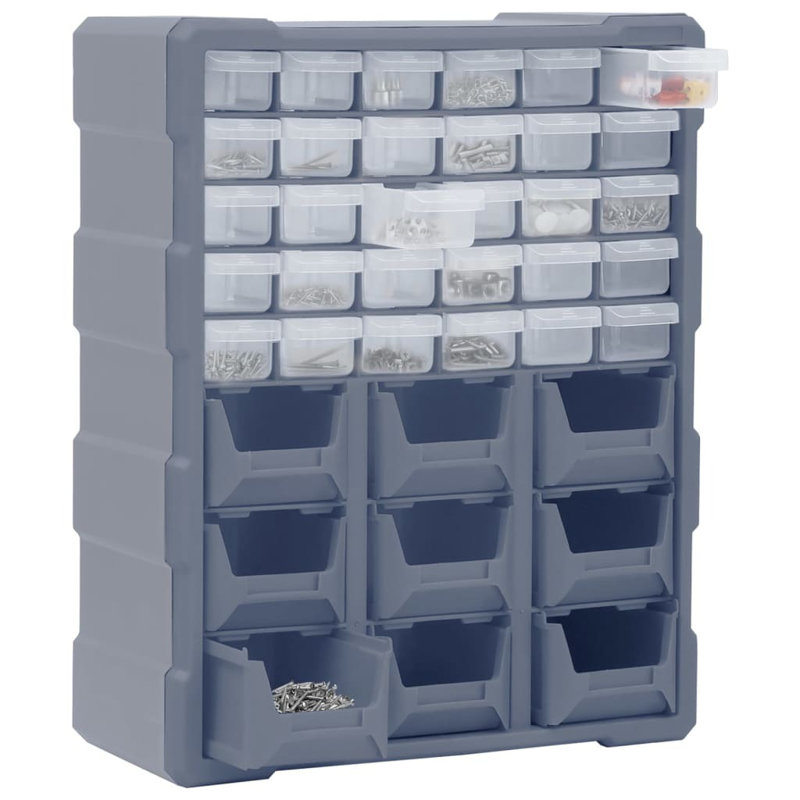 39 Drawer Storage Drawer, Grey