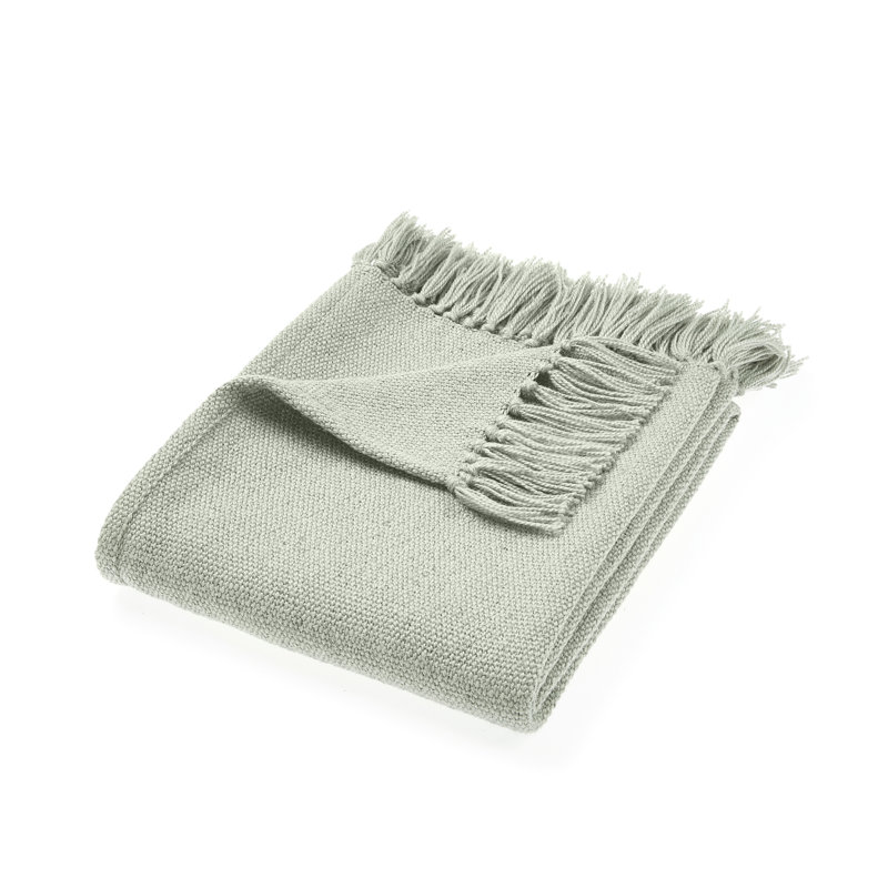 Aleeah Woven Plain Throw, Sky Grey