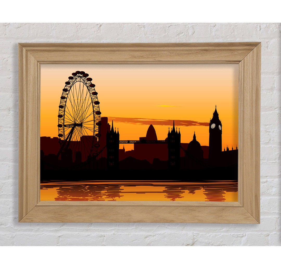 London Morning Reflection Glow - Einzelner Bilderrahmen Kunstdrucke