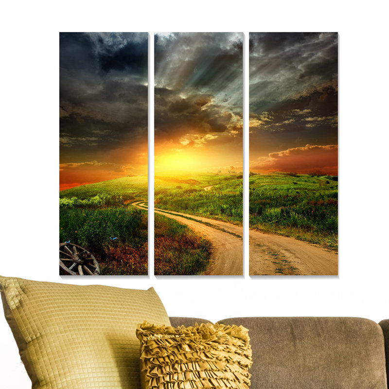 3 pièces, impression sur toile tendue