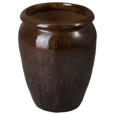 Ceramic Round Planter with Drainage Hole
