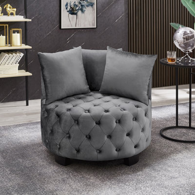 Chaise d'appoint contemporaine rembourrée et capitonnée
