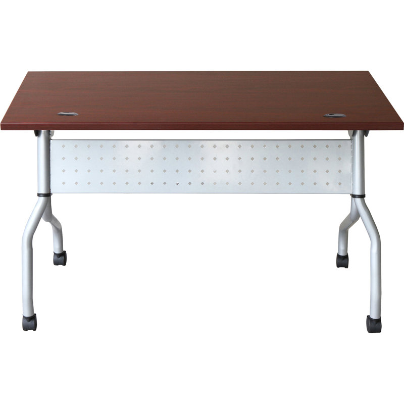 Table de formation avec roulettes, H 26,77 po x l 50 po x P 7,09 po, Acajou