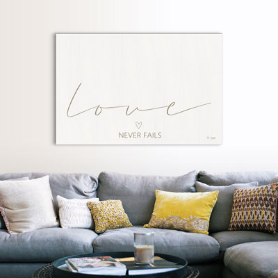 " Love Never Fails " Textual Art Print