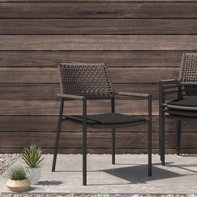 Chaise de patio empilable avec coussin Trennen