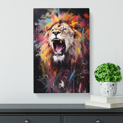 Lion Gestural - Wrapped Canvas