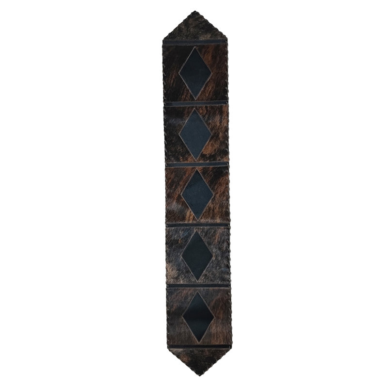 Black Diamond Cowhide Table Runner, 96" L x 12" D