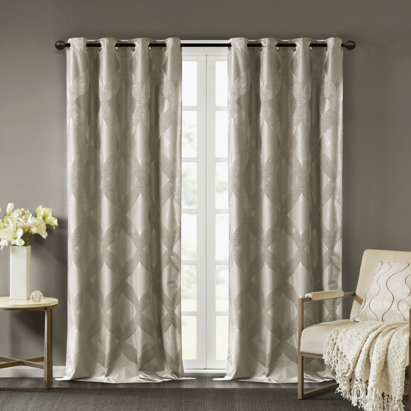 Rideau simple occultant Bentley Ogee, Taupe, L 50 po x L 95 po