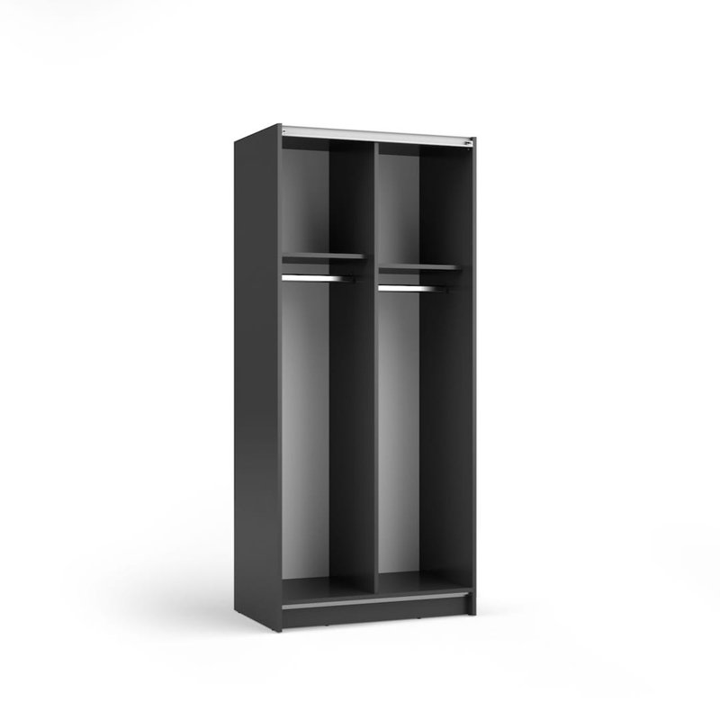 Takenya 3 Door Manufactured Wood Wardrobe, Black