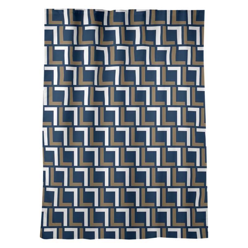 Rideau occultant et isolant avec passe-tringle Luxury, Football St Louis bleu millénaire / or / blanc