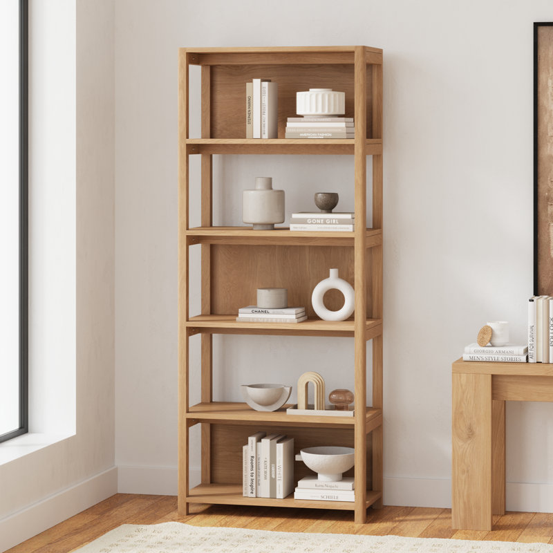 Versa 77'' H x 31.5'' W Solid Wood Standard Bookcase, Natural