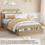 Structure de lit simple avec tête de lit, pied de lit surélevé et plateforme basse pour enfants-752951525