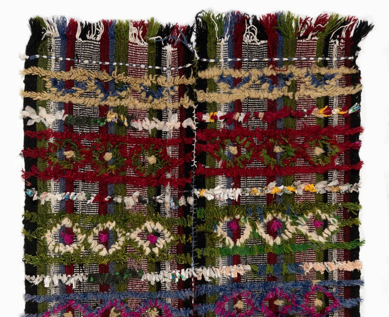 Kilim turc rétro coloré 3x4,6 pi Lit, plancher, housse de canapé ou suspension murale