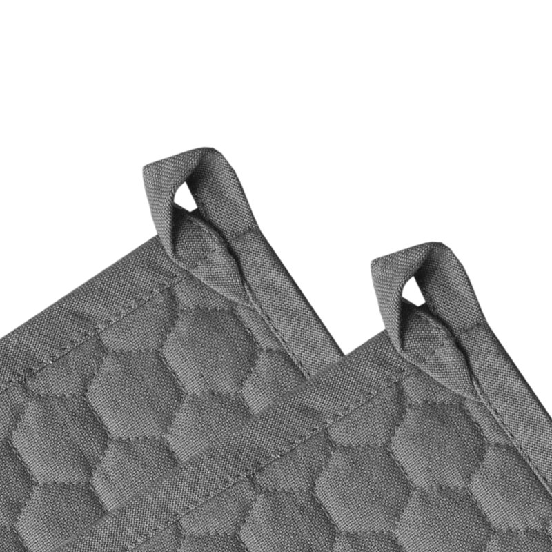 FabStyles Cotton Potholder Set, Gray