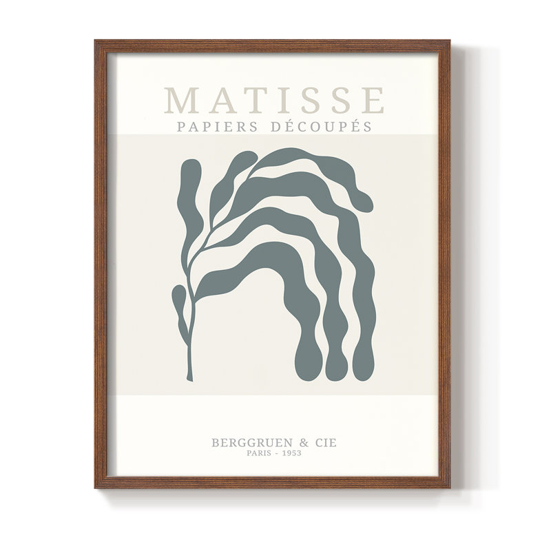 Matisse CD XXV, reproduction encadrée - bois massif, Cadre photo brun simple, H 20 po x l 16 po