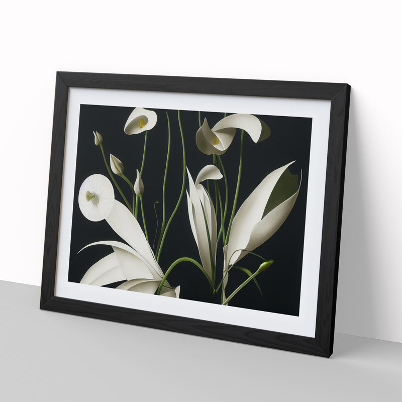 Excellent Flowers - Single Picture Frame Print, 25cm H x 34cm W x 2cm D, Black