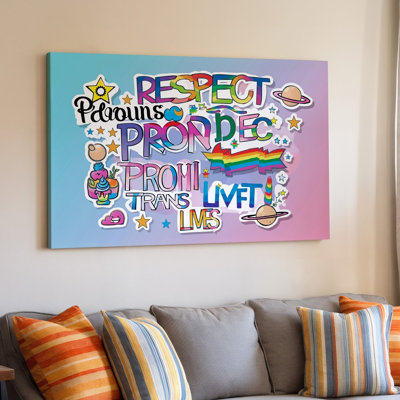 Canvas Create A Vibrant Digital Collage That Celebrates LGBTQ Pride Featuring Wall Art A Variety Of Colorful Stickers And Text Canvas Wall Art