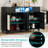 Rattan Sideboard Buffet Cabinet with 2 Drawers, 4 Doors, Adjustable Shelves, and Built-In Power Outlets-897422210