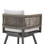 Tabouret de bar rotatif extérieur en aluminium avec corde grise et coussins gris clair Karan - ensemble de 4-1588801697