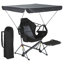 Chaise de camping hamac avec auvent et repose-pieds, chaise berçante pliante (ensemble de 1)