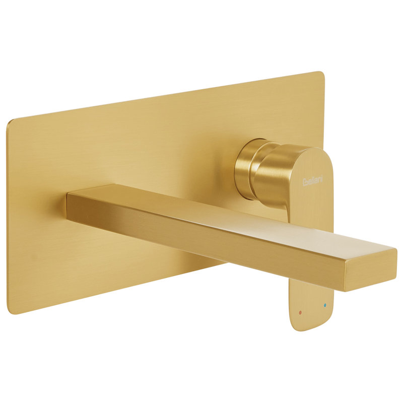 Wall Mounted Basin Mixer Tap Brass, Gold