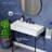 Carre 36" Console Sink White Basin Black Legs with 8" Widespread Holes-98076192