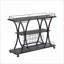 Chariot de bar industriel, chariot de service de cuisine à 3 niveaux avec roues, 11 bouteilles 16 supports à verres à vin | Fer | Noir + gris