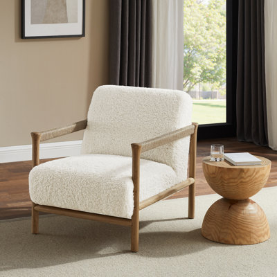 Fauteuil d'appoint rembourré l 27,56 po Friesen avec structure en frêne massif
