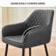 Suede/Faux Leather Upholstered Dining Chairs with Arms and Diamond Quilted-1384799839