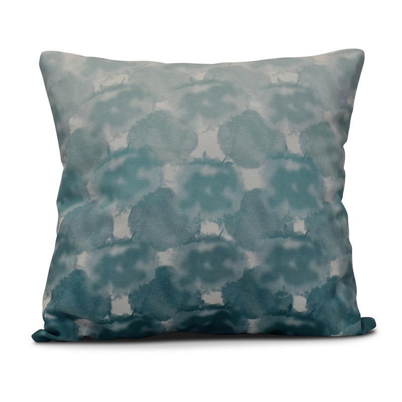 Intercoastal Waterway Abstract Reversible Throw Pillow, 20" H x 20" W, Teal