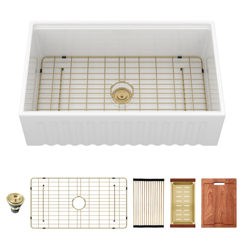 Évier de cuisine en céramique durable, style maison de campagne peu encombrante pour les cuisines modernes