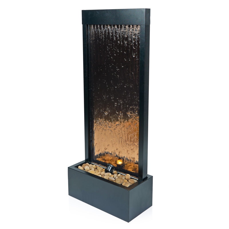 Statesboro Weather Resistant Fountain with Light, 48" H x 20" W x 10" D, Brown