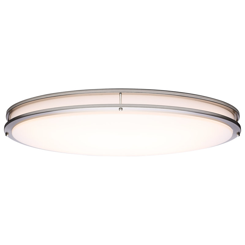 Luminaire encastré à finition ovale de 32 pouces Glamour DEL 27K / 3K / 35K / 4K / 5K, Nickel brossé