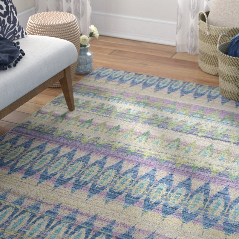 Embrya Valencia Performance Ikat Rug, Rectangle 4' x 6'