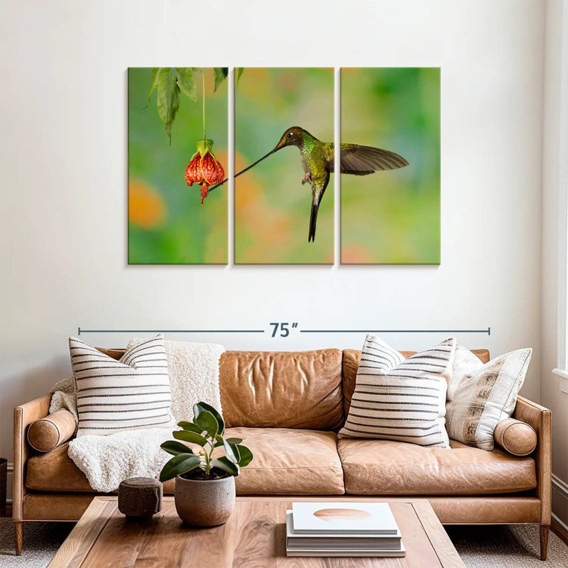 Brampt Hummingbird Eating Nectar, 36" H x 57" W