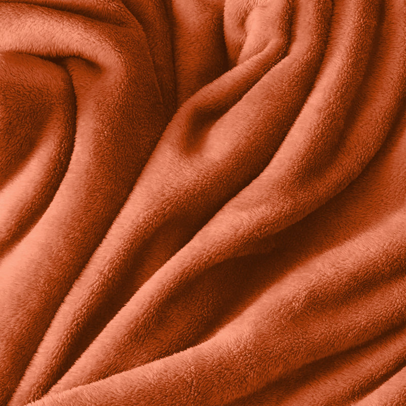 Makilah All seasons Sherpa Fleece Fur Soft Blanket for Bed, Sofa Throw  , 150cm H x 130cm W, Rust