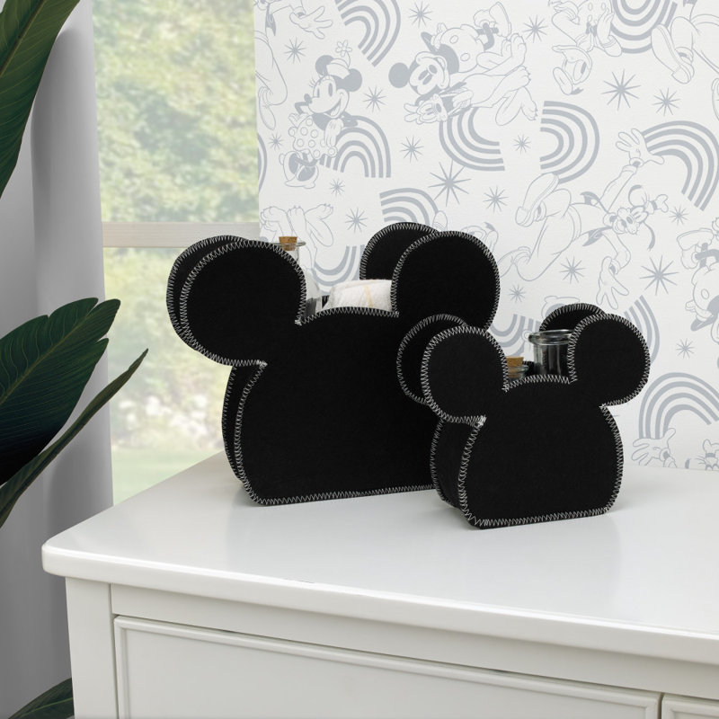 Nojo Disney MickeyMouse Shaped 2 Pieces 100% Polyester Bin Set