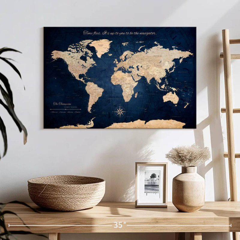 Carte du monde personnalisée, H 16 po x l 24 po, Oui