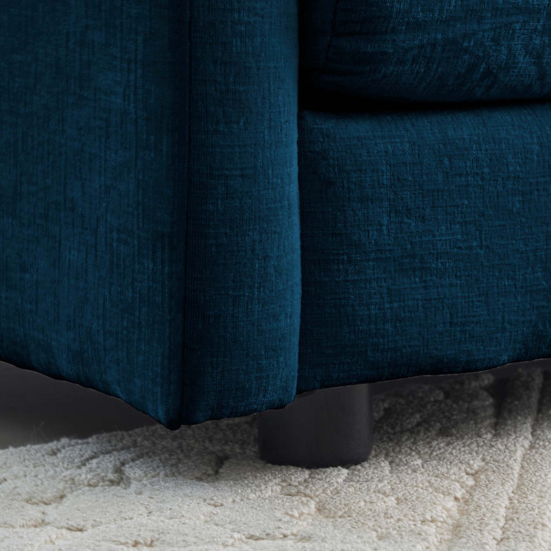 Canapé Comfort U, Chenille - bleu