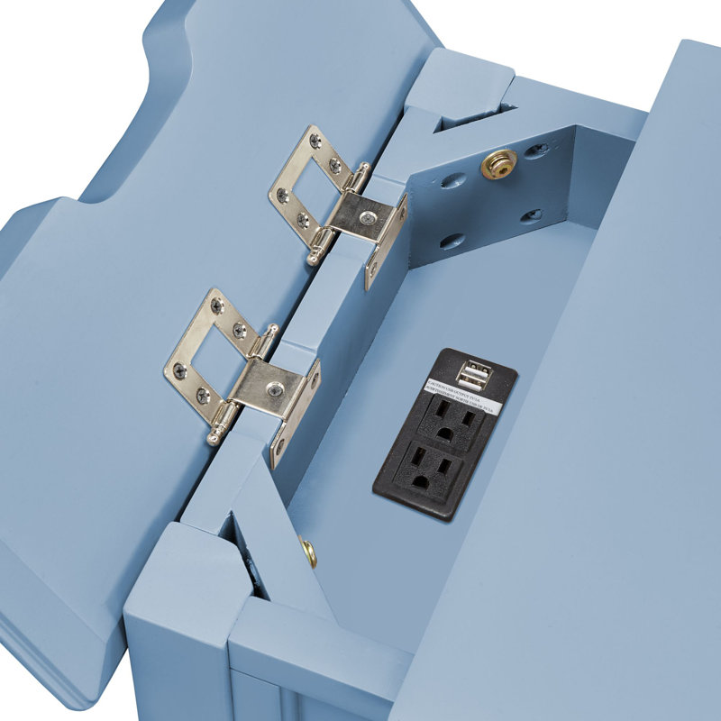 End Table with Power Outlet, Heritage Blue