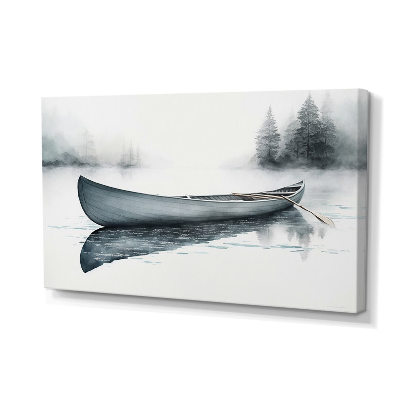 «Canoe On The Lake II - Coastal Boat», reproduction sur toile