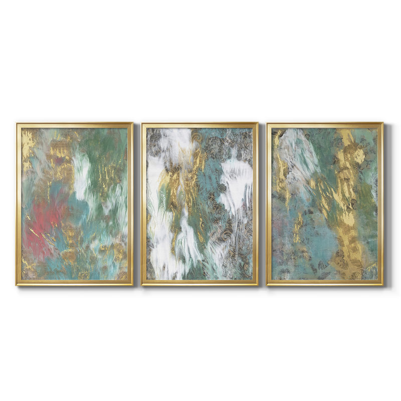 3 "Pièces anciennes", H 21 po x l 30 po, Doré