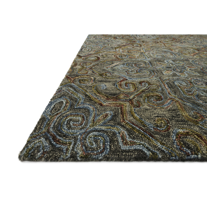 Asan Hand Hooked Wool Oriental Indoor Rug, Square 1'6"