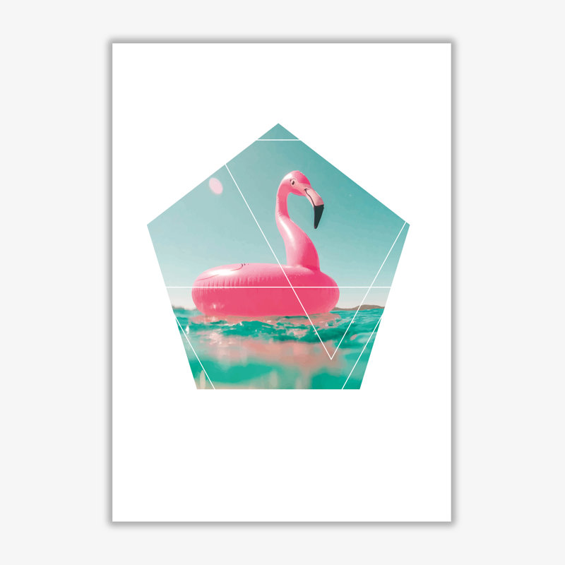 Flamingo Inflatable - Print, 42 cm H x 30 cm W x 1 cm D, No Frame