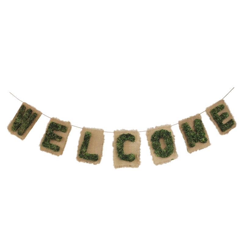 Décoration murale suspendue «Welcome» 6 pi Brown and Green